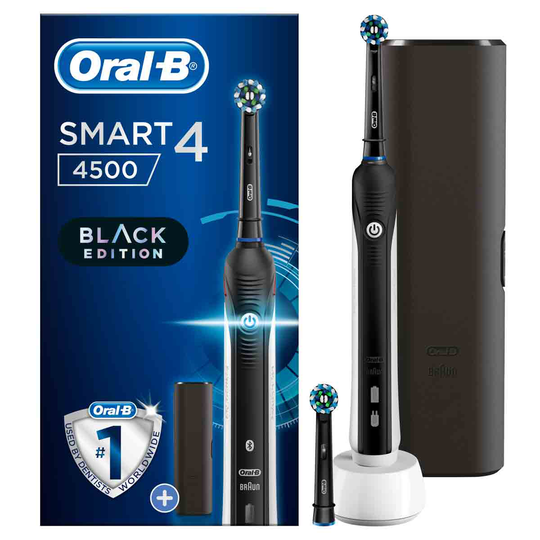 Oral B Oral-b Smart 4 4500 Black Edition Electric Toothbrush With Travel Case - Black