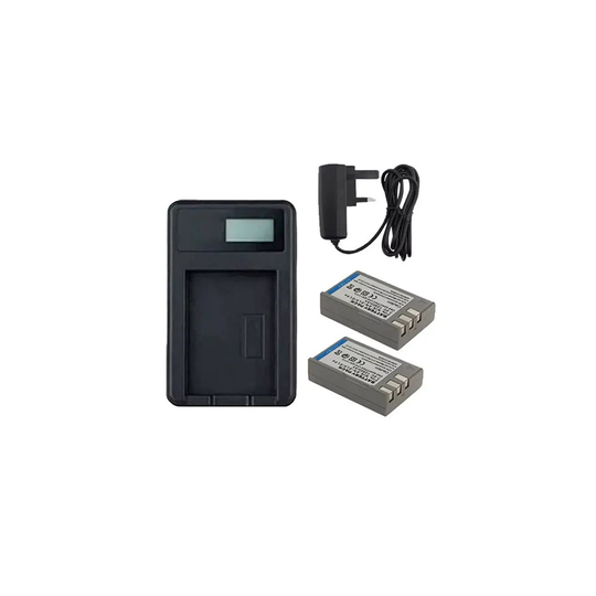 Mains Battery Charger and 2 Batteries For Nikon D3000 DSLR Camera