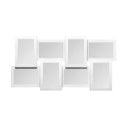 Premier Housewares Multi Photo Frame with 8 Photo - White Plastic Frame 4 x 6"