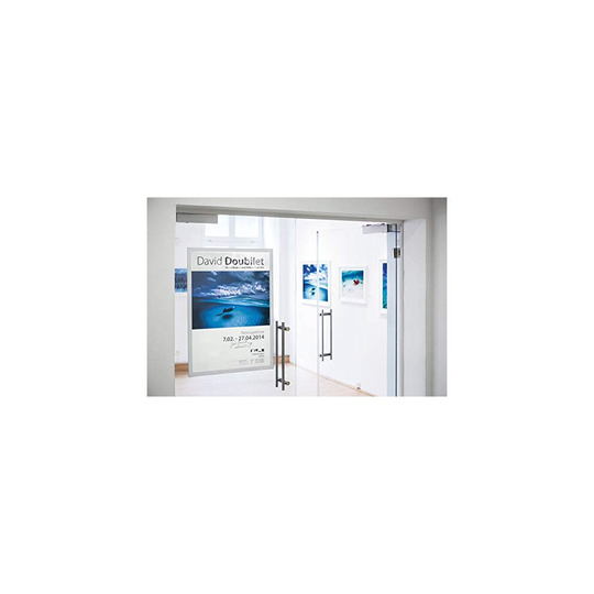 Durable DURAFRAME Poster 499723, A1 Magnetic Frame with Self-Adhesive Backing Display Frame for POS, Retail, Photos, Notices, Wall and Windows, Silve
