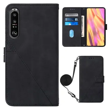 Line Series Sony Xperia 1 III Wallet Case - Black