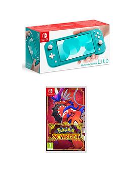 Nintendo Switch Lite Turquoise Console With &Amp; Pokemon Scarlet