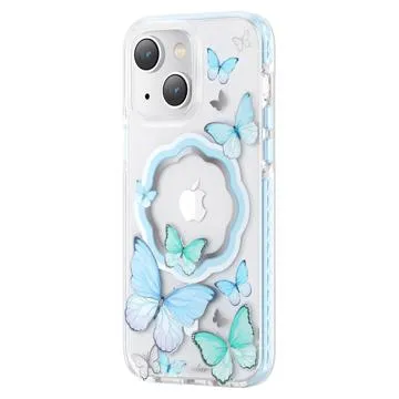 Kingxbar Butterfly Shiny iPhone 14 Hybrid Case - Blue