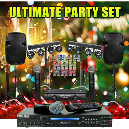 Vocal-Star Karaoke Machine System "The Ultimate Party Set" 1000w Speakers