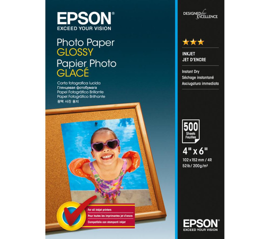 Epson 4x6" 200gsm Glossy Photo Paper - 500 sheet
