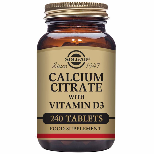 Solgar Calcium Citrate with Vitamin D3 Tablets - Pack of 240