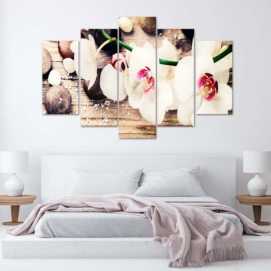 Canvas Print Orchid Stone Flower