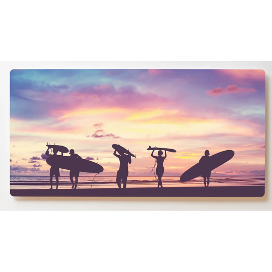 Backlight Motive Wall Picture Sunset Surfer Magnetic Cork Board