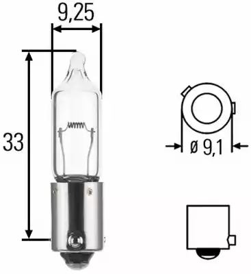 Bulb H21W BAY9s 12V (Halogen Light) 8GH008417-001 by Hella - Single