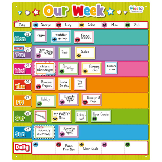 Fiesta Crafts Our Week Magnetic Planner Activity Chart