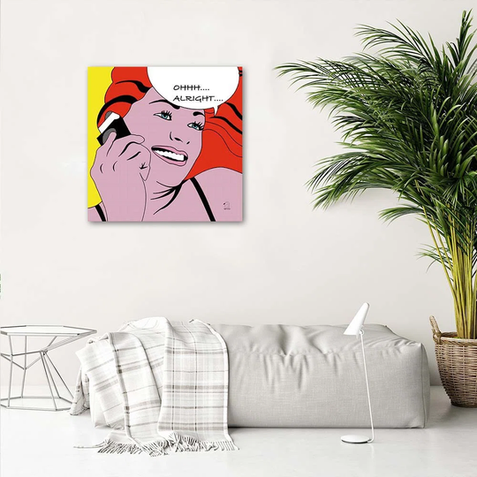 Canvas Print Pop Art Woman With Telephone