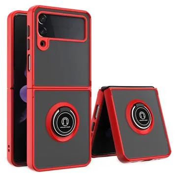 Samsung Galaxy Z Flip3 5G Hybrid Case with Tempered Glass - Red