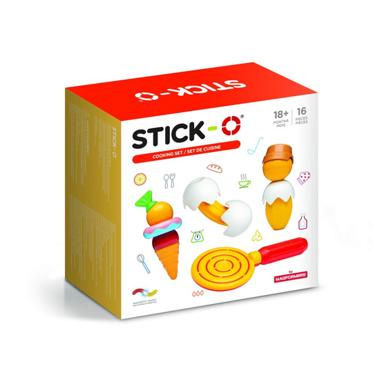 Stick-O Cooking Set Magnetic Play 16PCs STEM Educational Construction Toy For Ages 18 months and Above