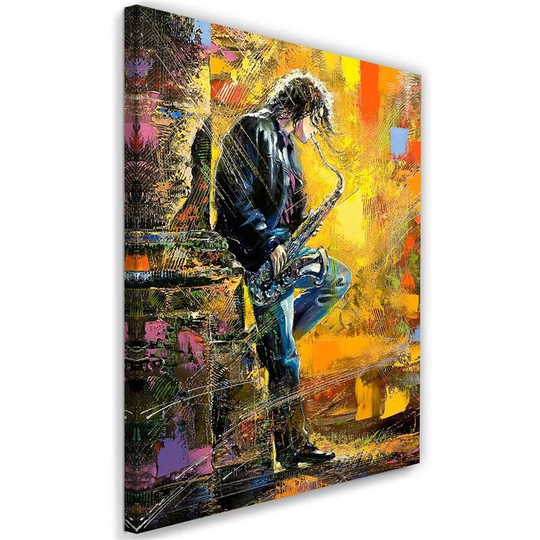 Canvas Print Musician With Saxophone Multicoloured