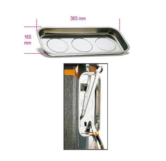 Beta Tools 1767PMR Magnetic Tool Parts Tray Holder 365 x 165mm | 017670010