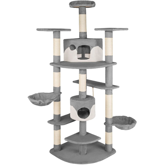 Tectake Cat Tree Scratching Post Nelly - Grey