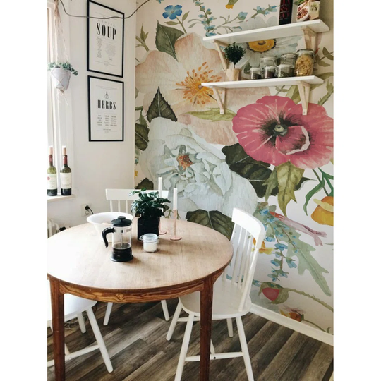 Walllpaper Roll 360X250cm Mural Decoration Kitchen Livingroom Bedroom Wallpaper Material With Print - Flowers Botanical Bouquetwork