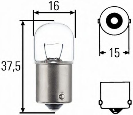 Bulb licence plate R5W 8GA002071-123 by Hella - 10 Units