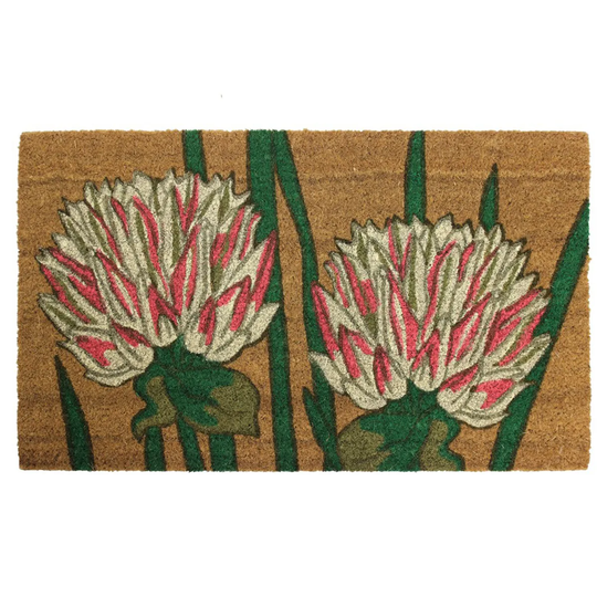 JVL 'Flower' Garden Theme Latex Backed Doormat - 45x75cm