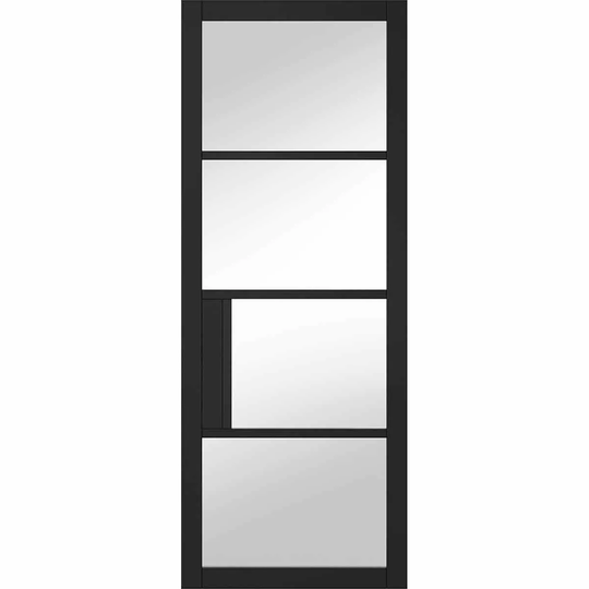 LPD (W) 30 inch Black Chelsea Glazed 4L Clear Internal Door