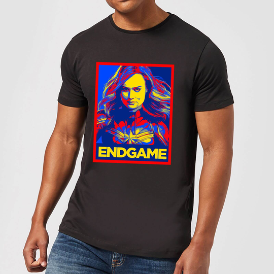 Avengers Endgame Captain Marvel Poster Men's T-Shirt - Black - XS - Black