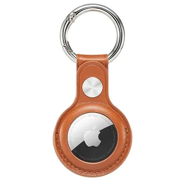 Krusell Apple AirTag Leather Case with Keychain - Brown