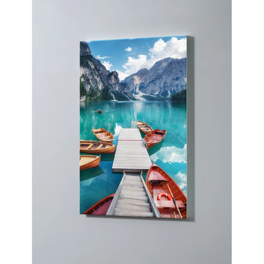Lake Boats Magnetic Wall Mounted Cork Board