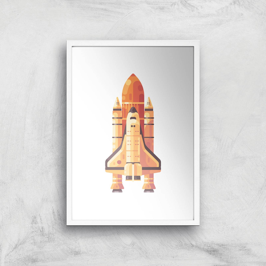 Rocket Art Print - A3 - White Frame