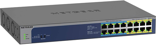 Netgear GS516UP-100EUS - 16 Port - Unmanaged Gigabit Ethernet Ultra60 PoE++ Switch
