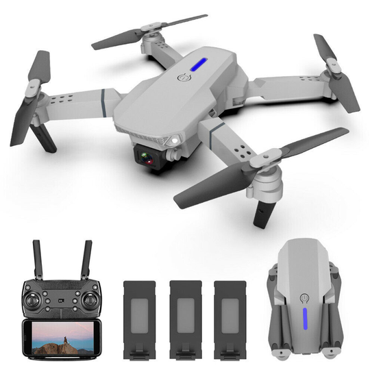 LS-E525 Foldable RC Drone Dual Camera 4K WiFi FPV HD Drone+3 Batteries