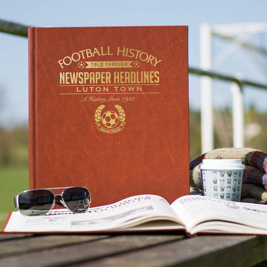 Luton Town Newspaper Book - Brown Leatherette