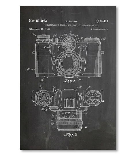 Camera photo wall - Wrapped Canvas Graphic Art Print