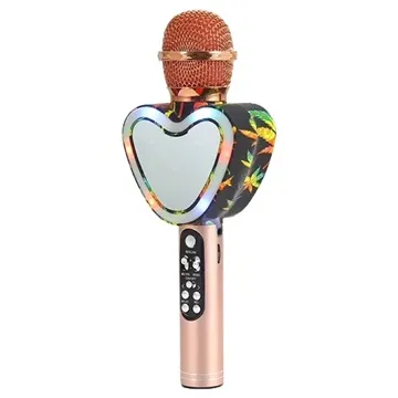 Heart-shaped Microphone with Bluetooth Speaker Q5 - Rose Gold