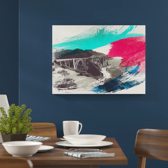 'Seascape Bixby Creek Bridge Big Sur California' Graphic Art Print Poster