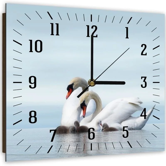 Swan Family 2 Silent Wall Clock