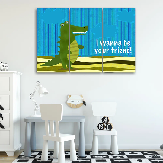 Canvas Print Alligator Animals Cartoon