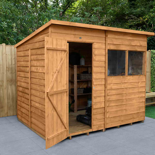 Forest Garden Overlap Dip Treated 8' x 6' Pent Shed w/ Installation