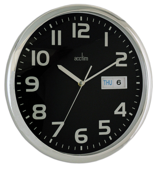 ACCTIM SUPERVISOR WALL CLOCK CHRM/BLACK
