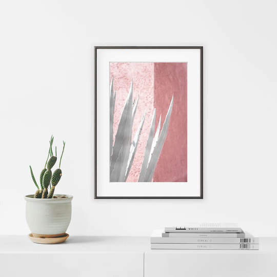 Agave on Pink - Picture Frame Graphic Art Print on Paper