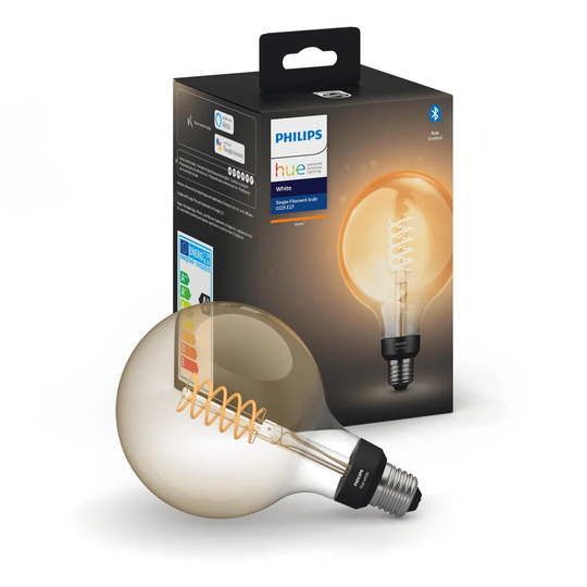 Philips Hue White Filament Single Smart LED Globe E27 with Bluetooth