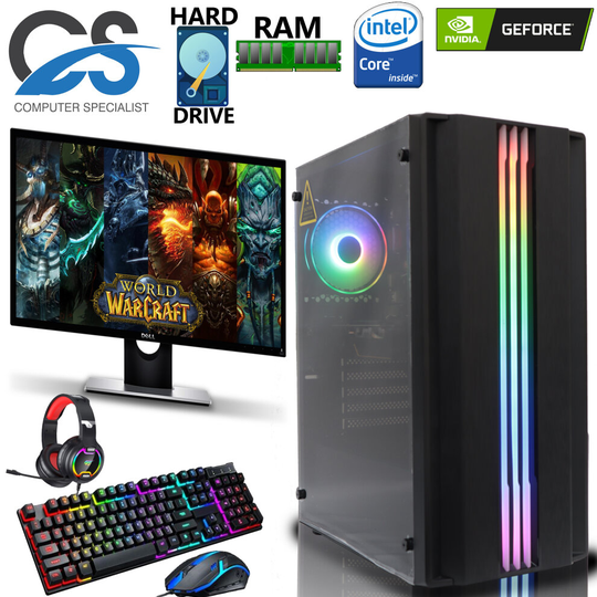 Ultra Fast Gaming PC Bundle Intel QuadCore i5 16GB 1TB 2GB GT730 Win10