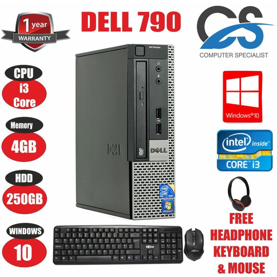 DELL OPTIPLEX 790 COMPUTER DESKTOP TOWER PC INTEL CORE i3 2120 @ 3.30Ghz 4GB RAM