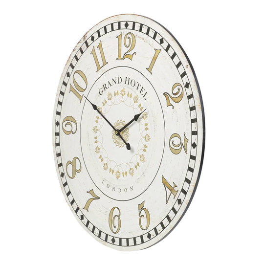 Grand Hotel London Shabby Elegance 60cm Wall Clock