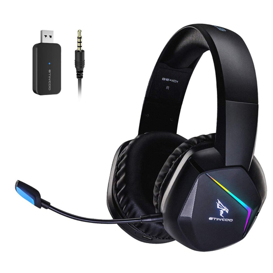 SOMiC 2.4G Wireless Gaming Headset for PS4, PS5, PC, with Detachable Mic and RGB Rainbow LED, Surround Sound, Bass, Over Ear Headphone with Game/Audio