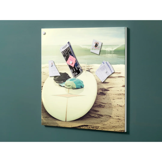 Notiz Motive Surfboard Magnetic Wall Mounted Cork Board