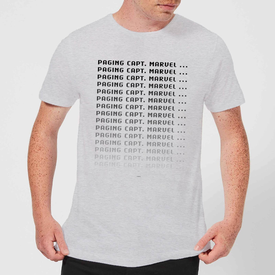 Captain Marvel Paging Men's T-Shirt - Grey - XS