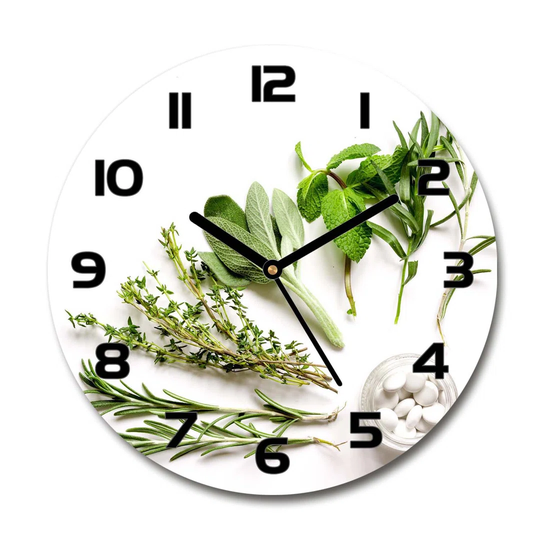 Decoration Picture Art Modern Kitchen Living Room Herbs 30cm Silent Wall Clock
