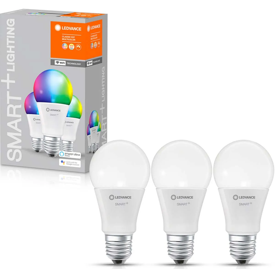 Ledvance Smart+ Wifi Classic A 60W Bulb RGBW E27 Pack Of 3