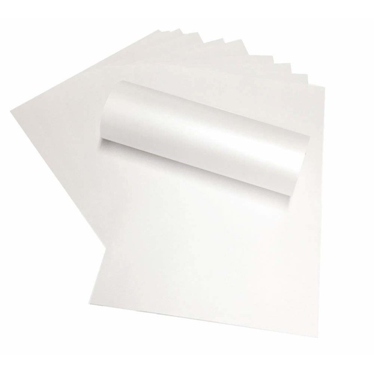 20 x A4 Bright Snow White Pearlescent Shimmer Paper 120gsm Double Sided Suitable for Inkjet and Laser printers