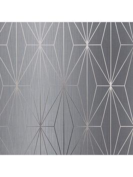Muriva Kayla Wallpaper - Charcoal And Silver